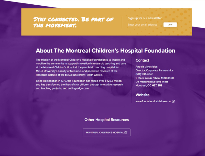 Screen shot of CCHF footer